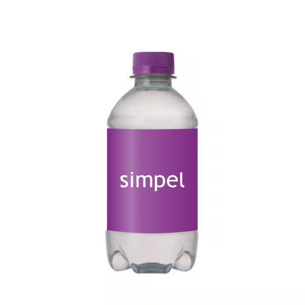 330ml waterflesje met paarse dop bedrukken