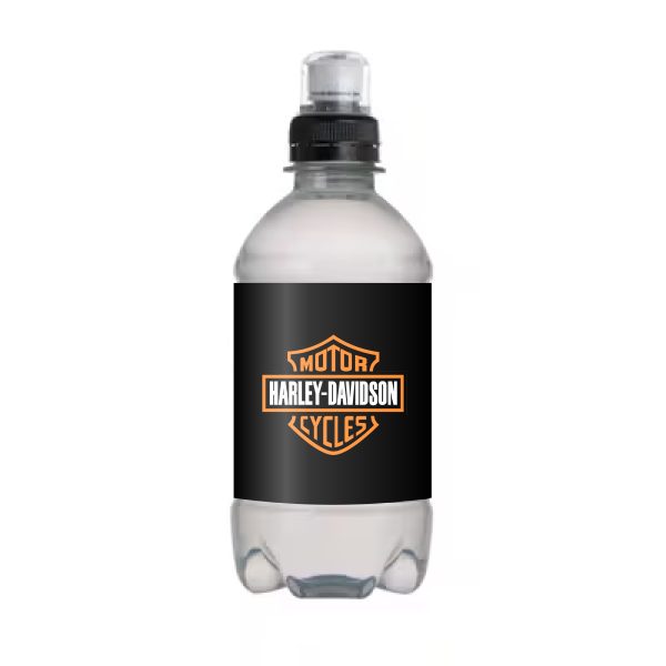 waterflesje met zwarte sportdop