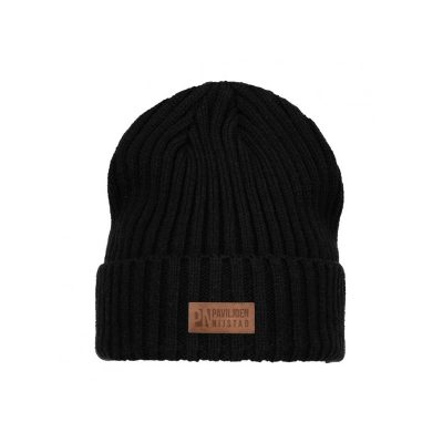 Grof Gebreide Muts met PU Label