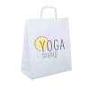 papieren tas bedrukt met logo 25x11x32 wit gedraaide hengsels