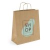 papieren tas bedrukt met logo kraft 25x11x32 gedraaide hengsels