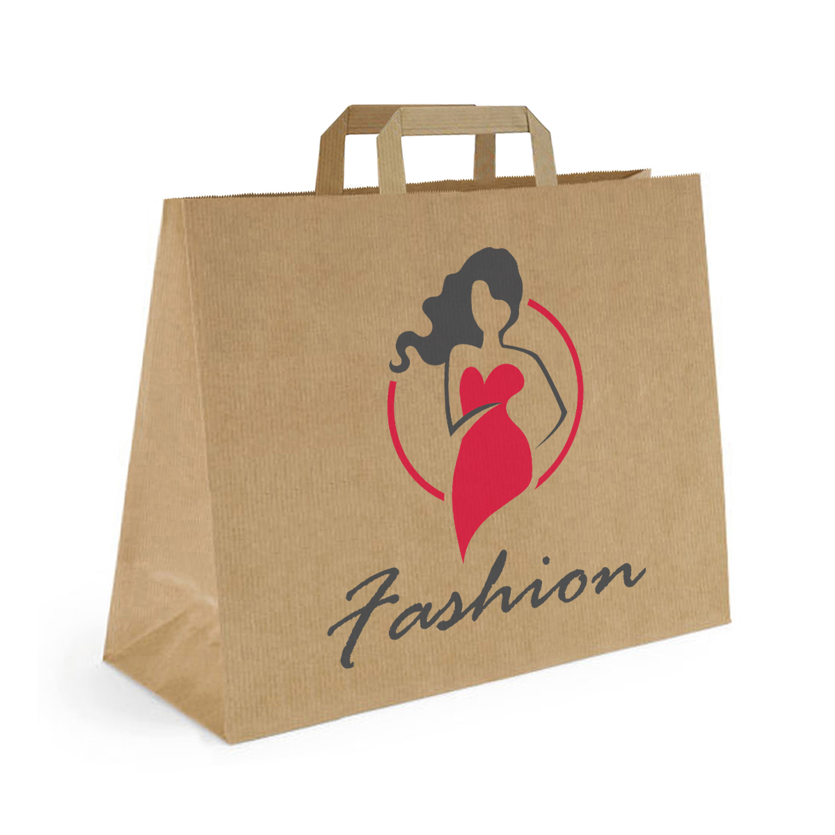 Brede Papieren B3 Tas met Logo