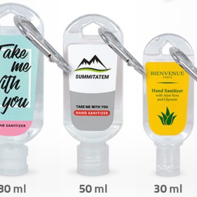 Antibacteriële handgel met met karabijnhaak