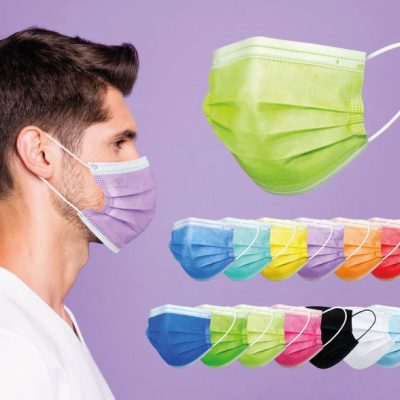 Gekleurde mondmaskers met logo