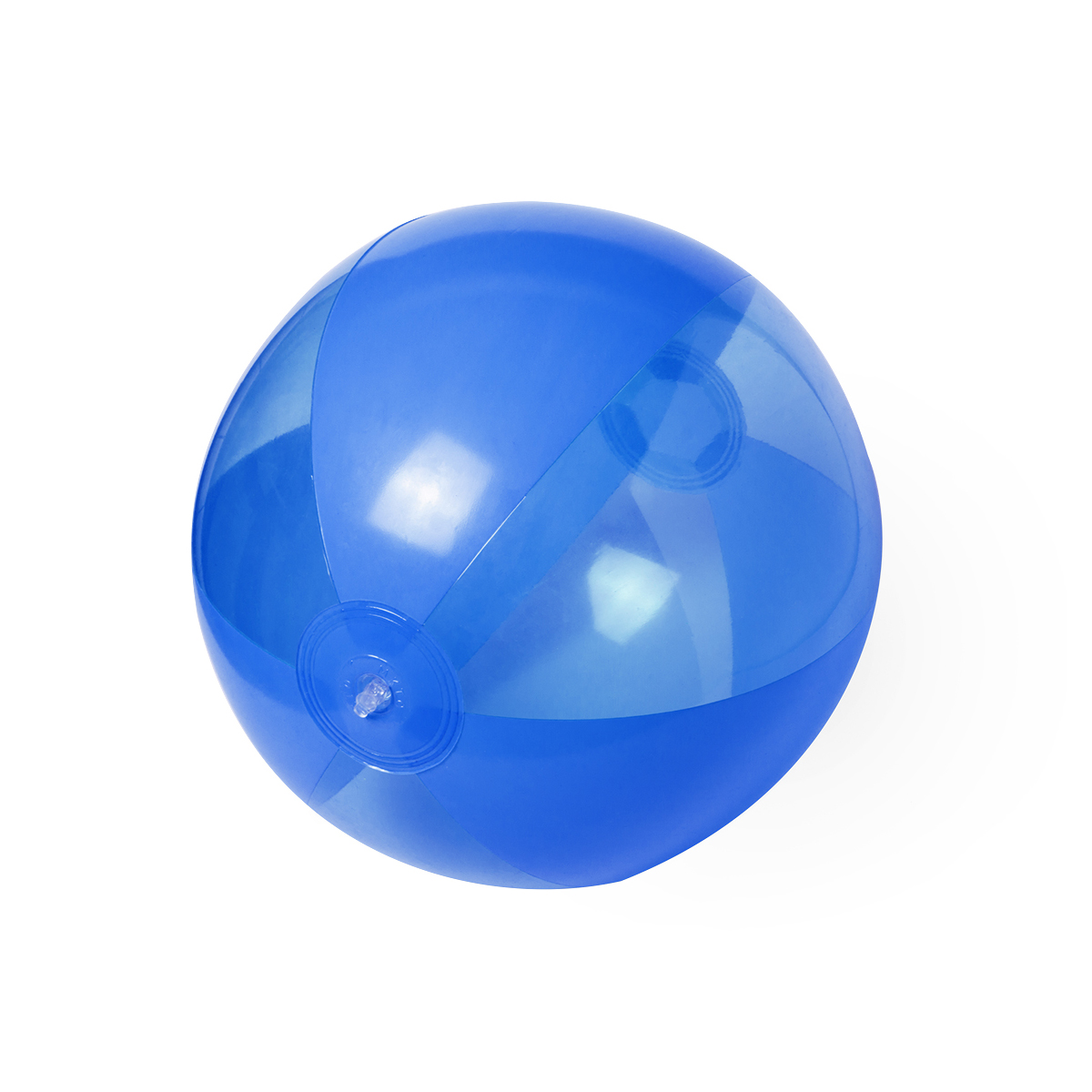 strandbal gestreept transprant blauw 28cm bedrukt met logo