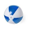 strandbal gestreept transprant blauw wit 28cm bedrukt met logo