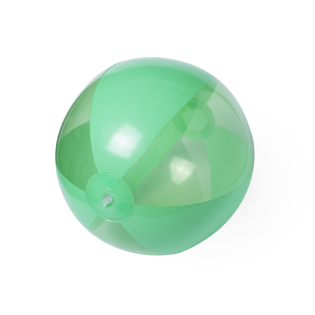 strandbal gestreept transprant groen 28cm bedrukt met logo