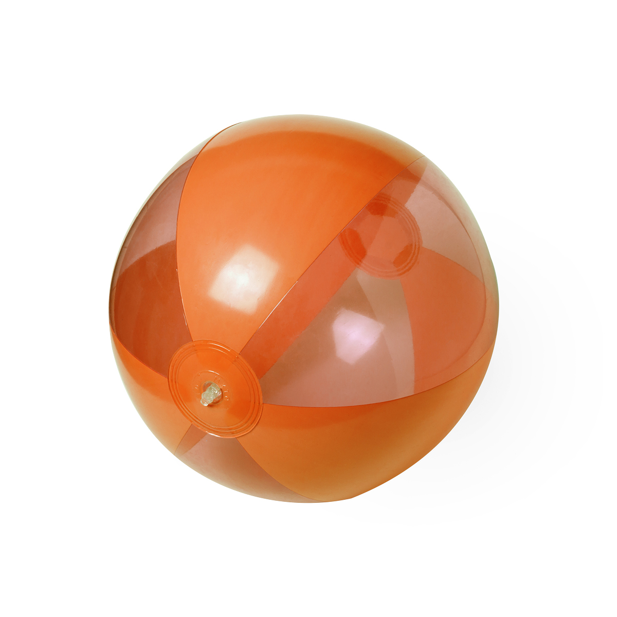 strandbal gestreept transprant oranje 28cm bedrukt met logo