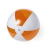 strandbal gestreept transprant oranje wit 28cm bedrukt met logo