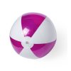 strandbal gestreept transprant roze wit 28cm bedrukt met logo
