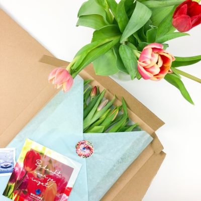 Brievenbus pakket tulpen