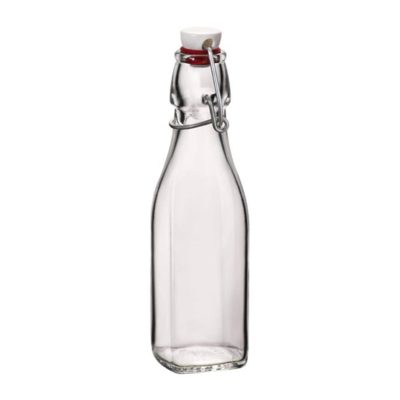 Glazen vierkante beugelfles 0,25 liter