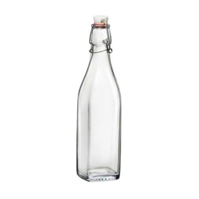 Glazen vierkante beugelfles 0,5 liter