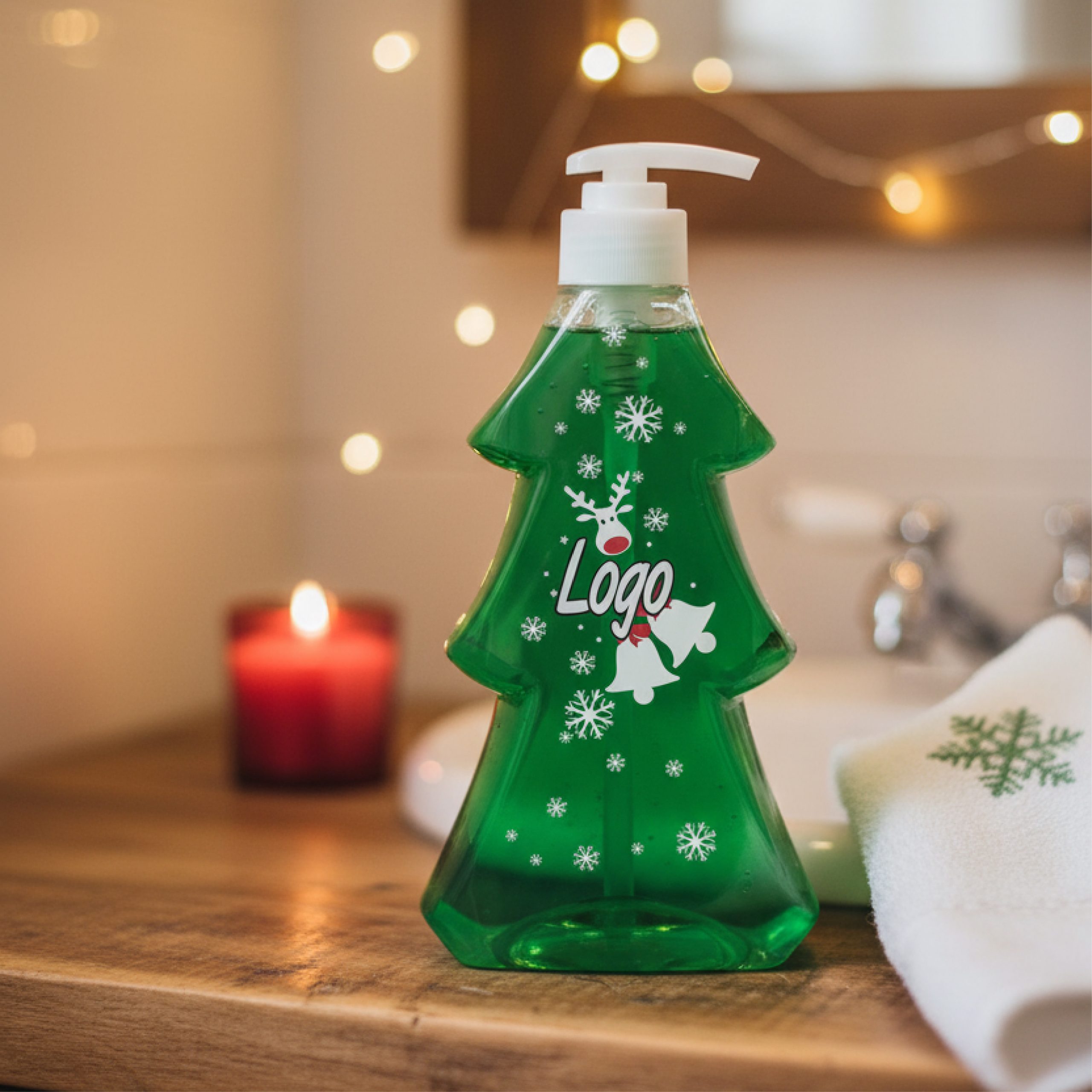 kerstboom zeep bedrukken