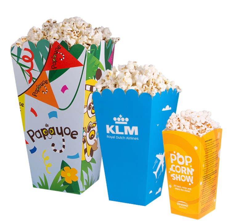 Popcorn bakjes bedrukken