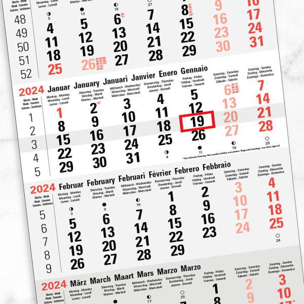 4 maanden kalender bedrukken 2024