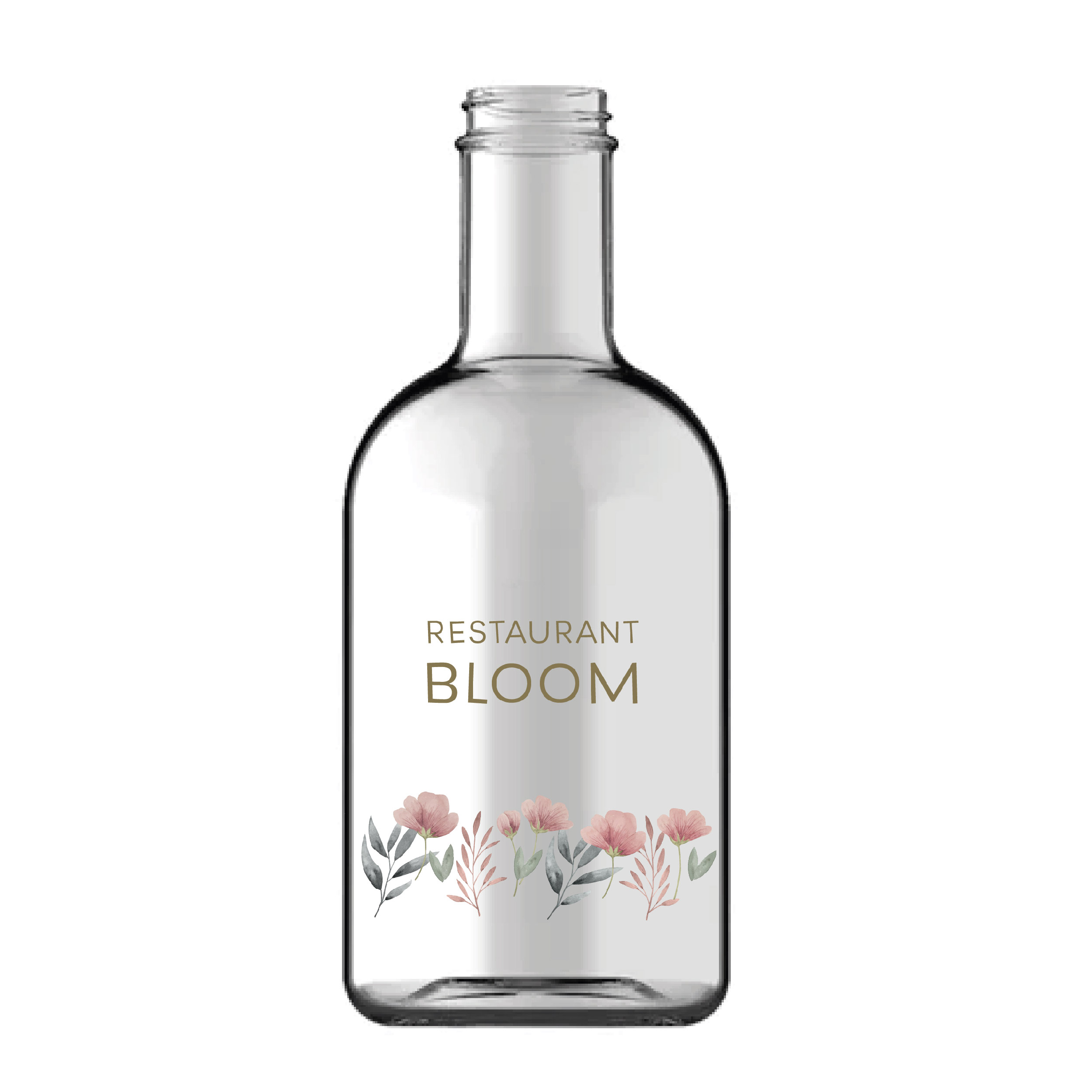 Glazen fles met schroefdop bedrukken