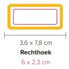 Rechthoek 3.6x7.8 cm