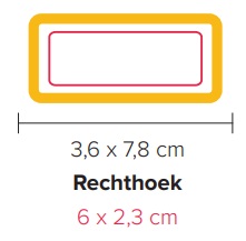 Rechthoek 3.6x7.8 cm