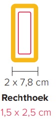 Rechthoek 2x7.8 cm