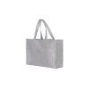 Mini vilten shopper bedrukken grijs