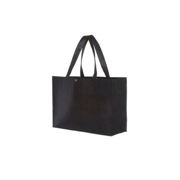 Mini vilten shopper bedrukken zwart