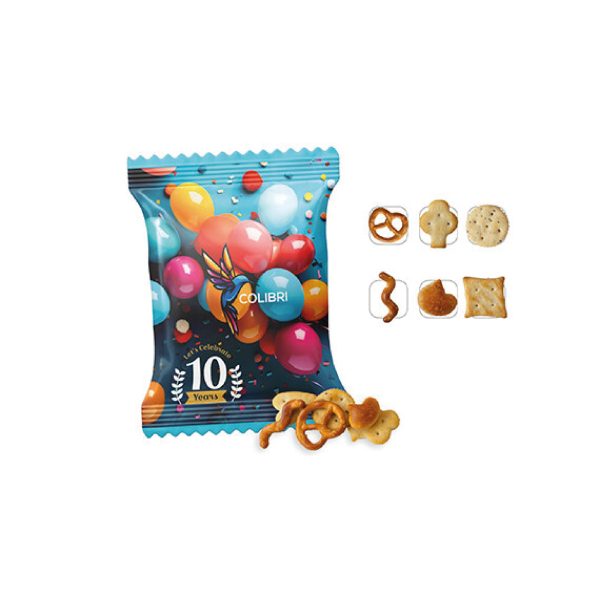 zakje partymix bedrukken - zakje knabbelmix bedrukken - zakje snackmix bedrukken