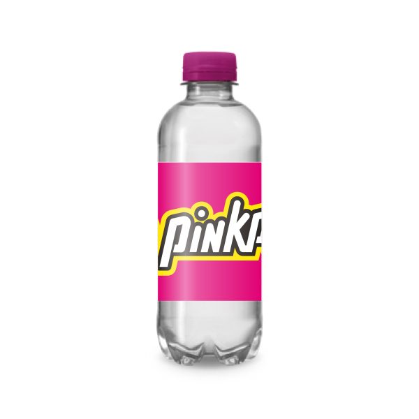 330ml waterflesjes bedrukken met roze dop
