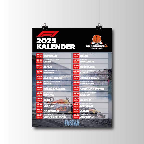 formule 1 kalender bedrukken