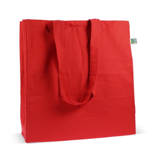 Fairtrade katoenen tas rood