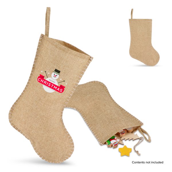 Jute kerstsok bedrukken