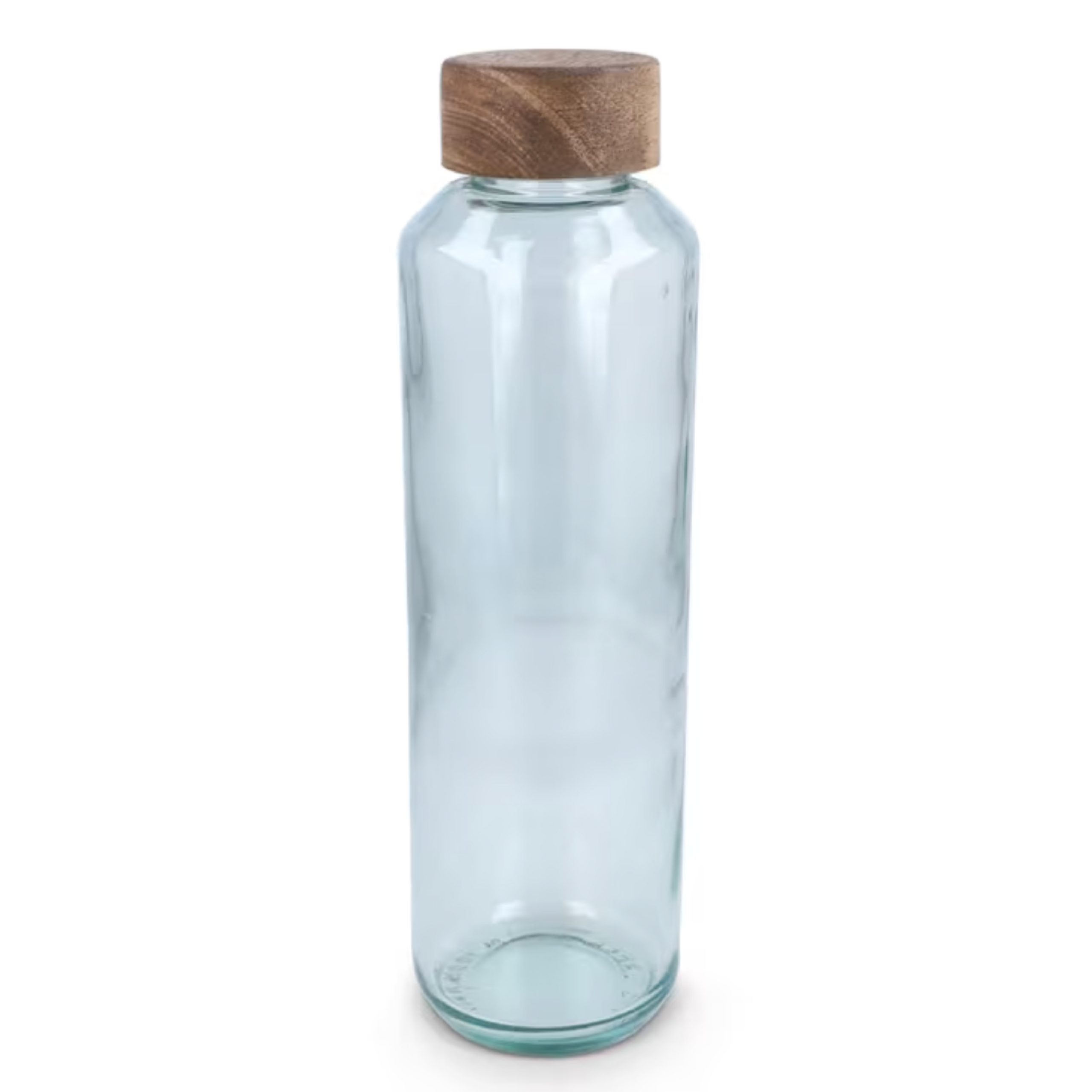 Glazen fles houten dop 650ml transparant