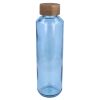 Glazen fles houten dop 650ml blauw