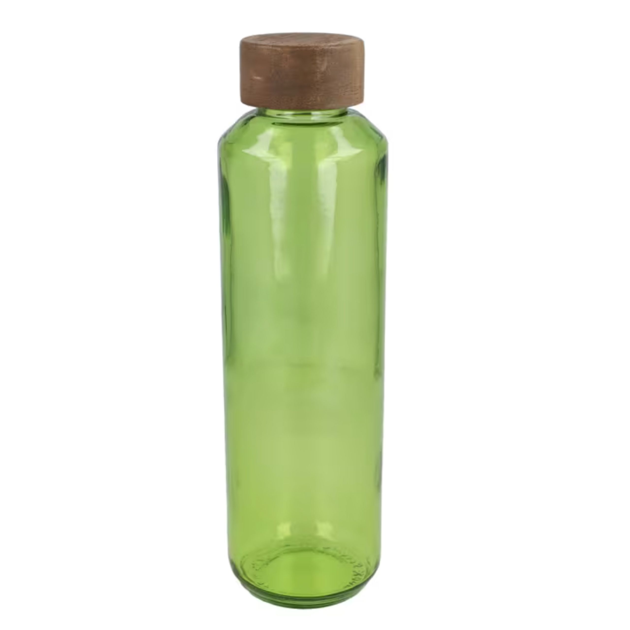 Glazen fles houten dop 650ml groen bedrukken