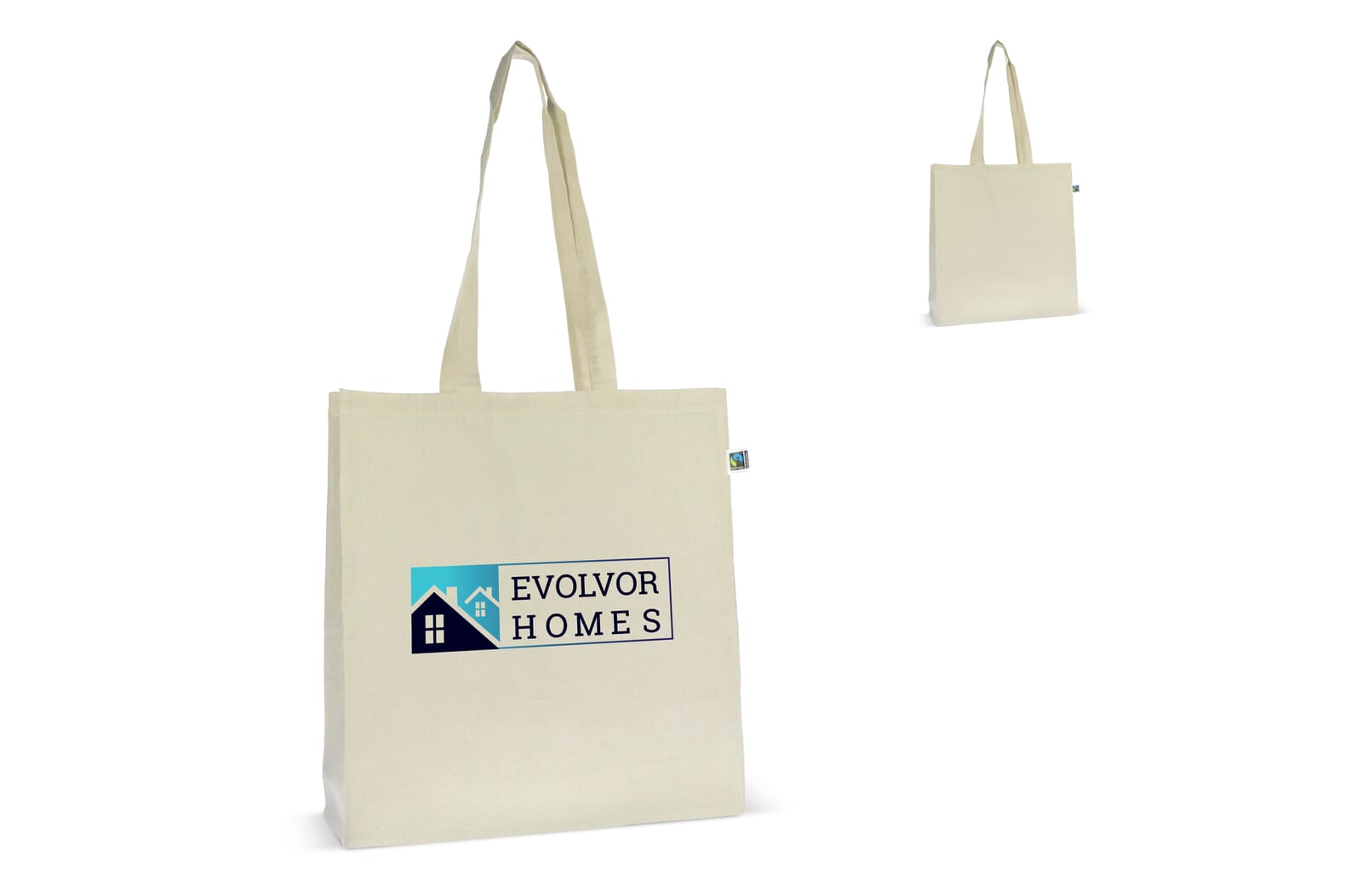 Fairtrade katoenen tas ecru lang 140g/m² 38x10x42cm