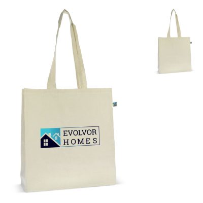 Fairtrade katoenen tas ecru lang 140g/m² 38x10x42cm