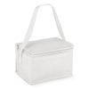 Witte R-PET koeltas non-woven, voor 6 blikjes