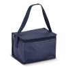 Donkerblauwe R-PET koeltas non-woven, voor 6 blikjes