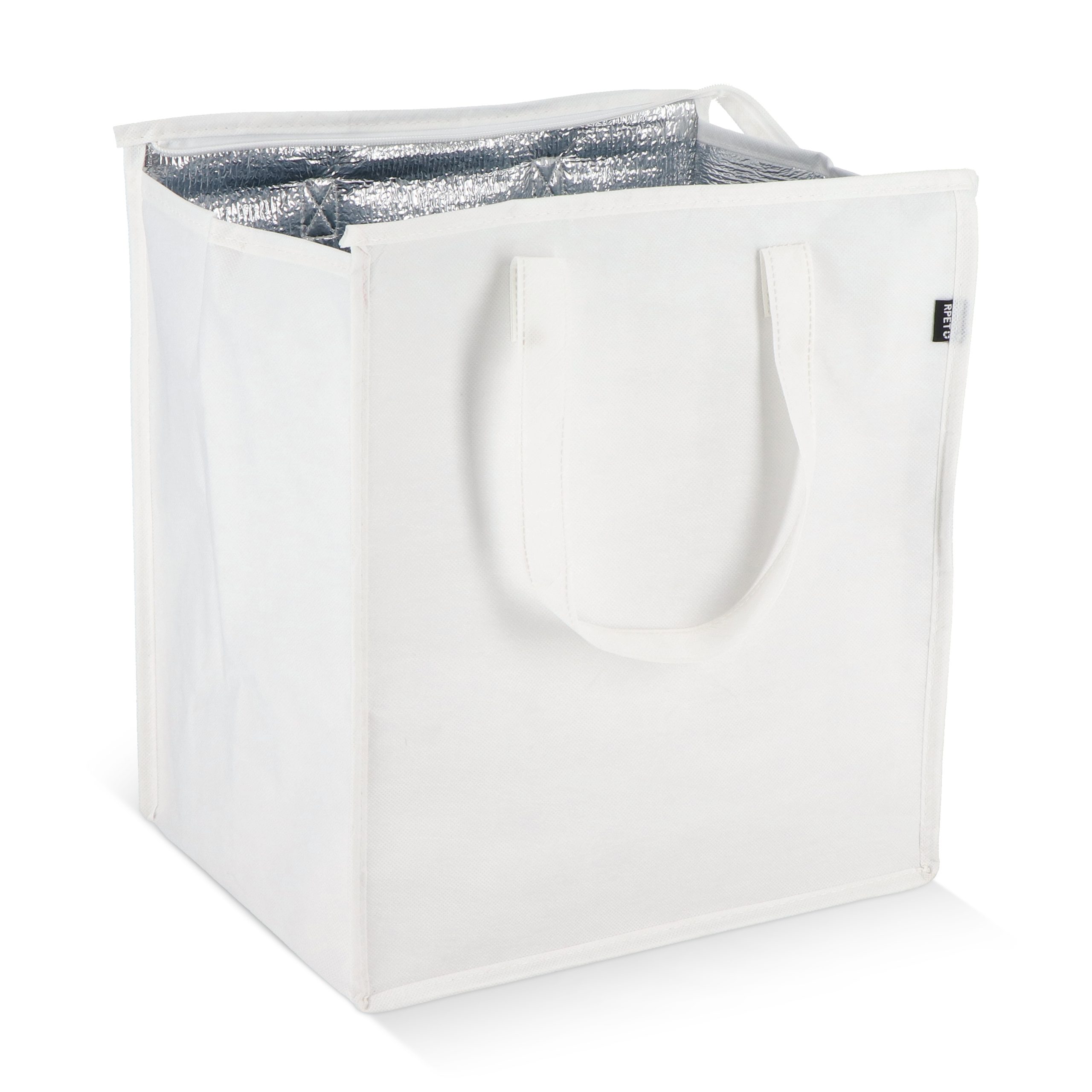 Witte R-PET koeltas non-woven bedrukken