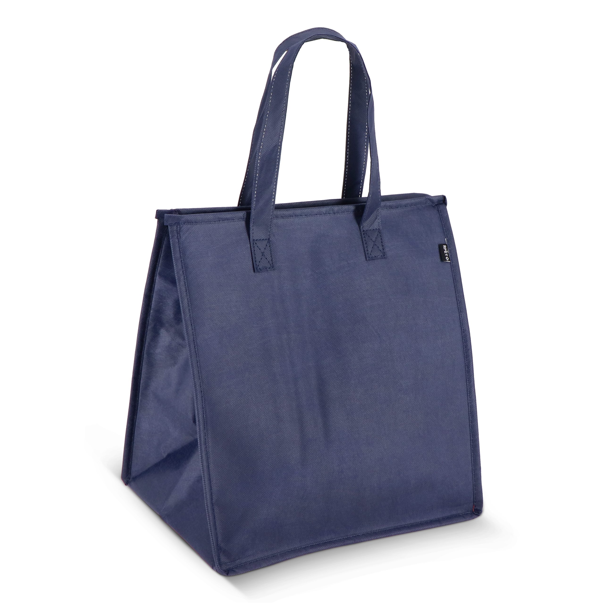 Donkerblauwe R-PET koeltas non-woven bedrukken