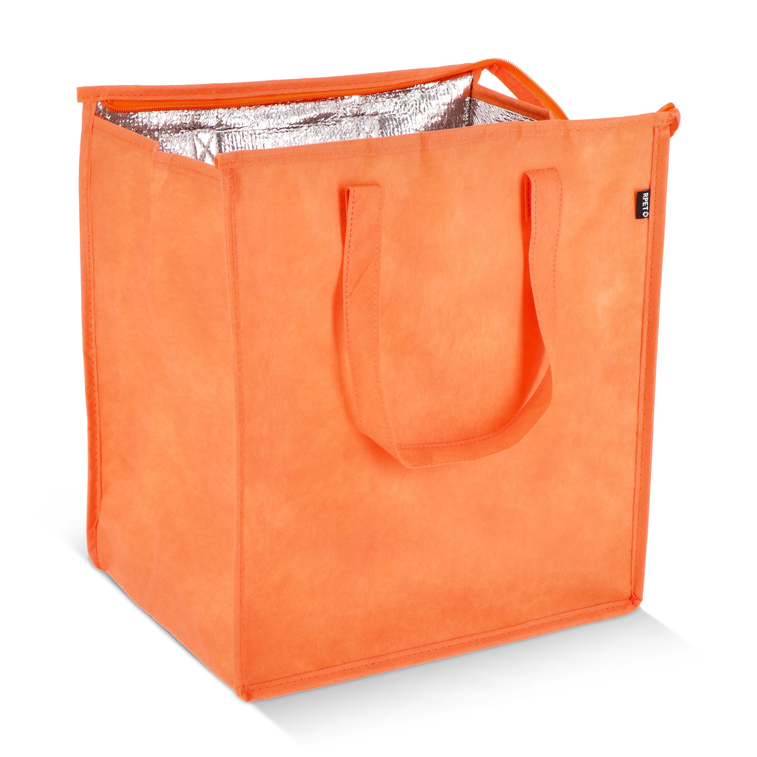 Oranje R-PET koeltas non-woven bedrukken