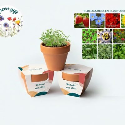 Bloemptje met plantje bedrukken