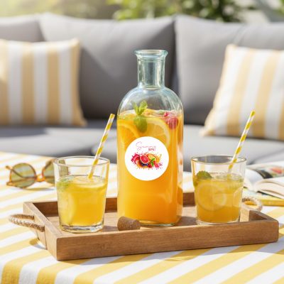 Glazen waterfles met kurkdop bedrukken