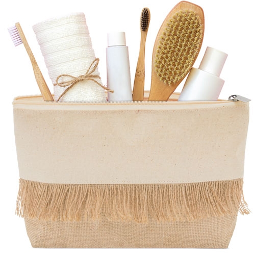 Bedrukte ECO-Toilettas van Canvas en Jute