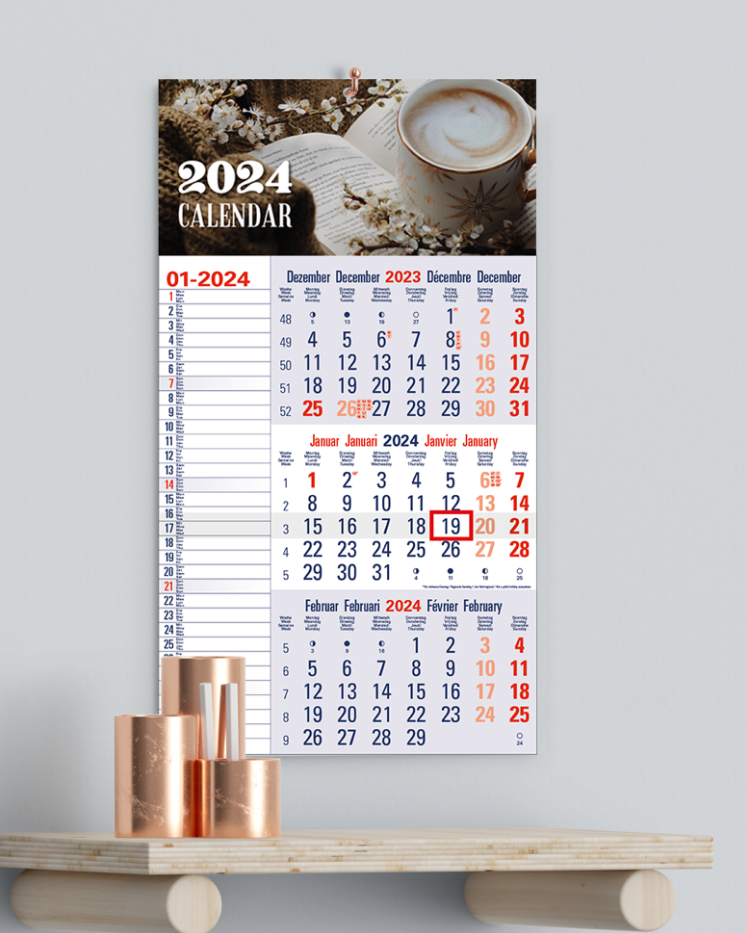 3 maanden kalender 2027 bedrukken met memoblok