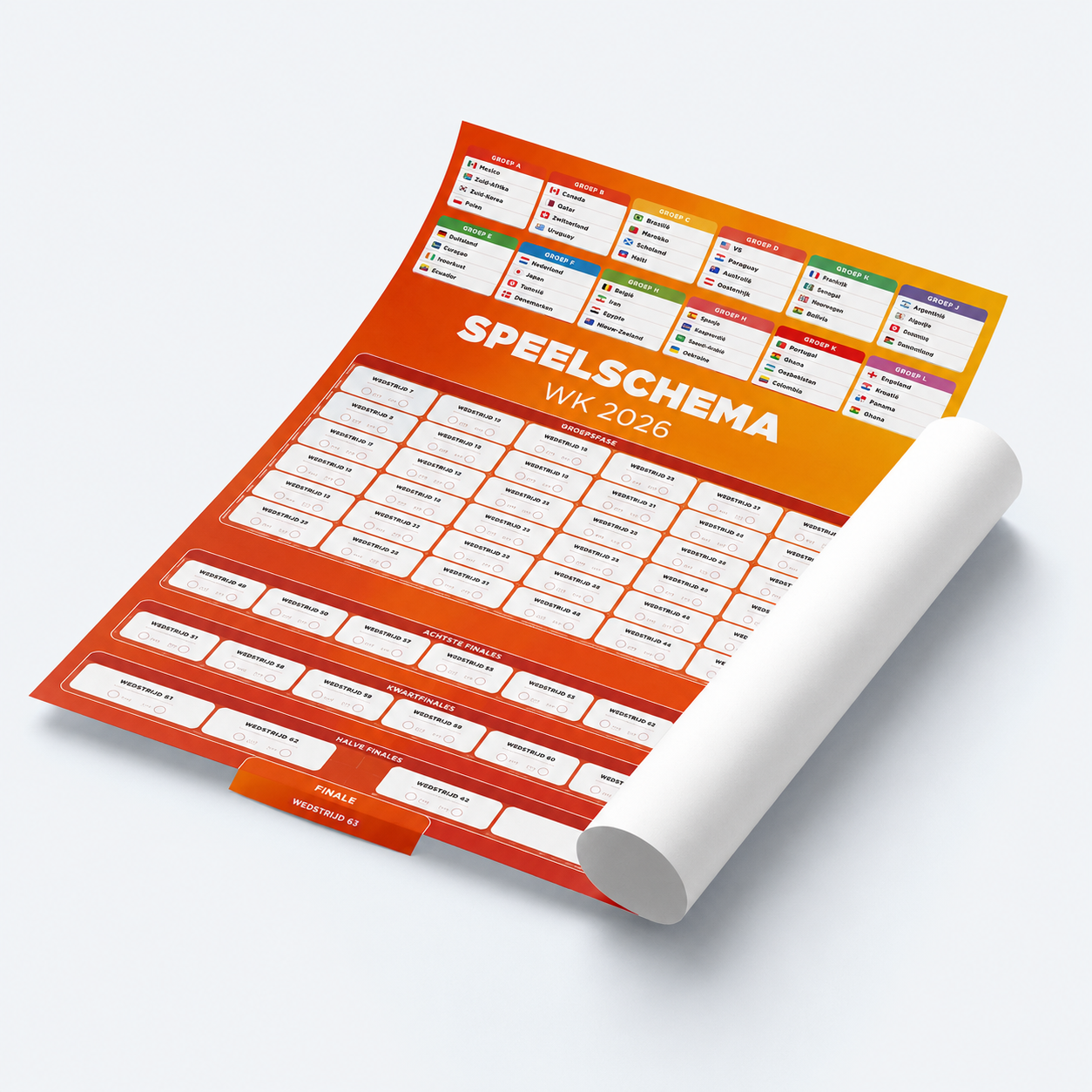 WK speelschema 2026 poster bedrukken