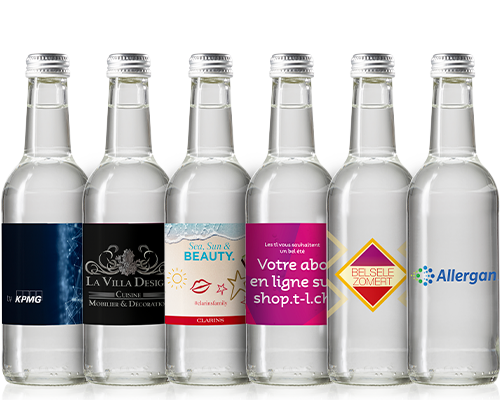 Glazen Waterflesjes 330ml bedrukken Glazen Waterflesjes 330ml bedrukken