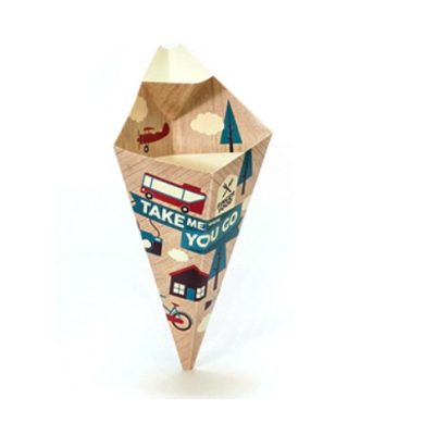 Papieren frietzakje met sausbakje bedrukken