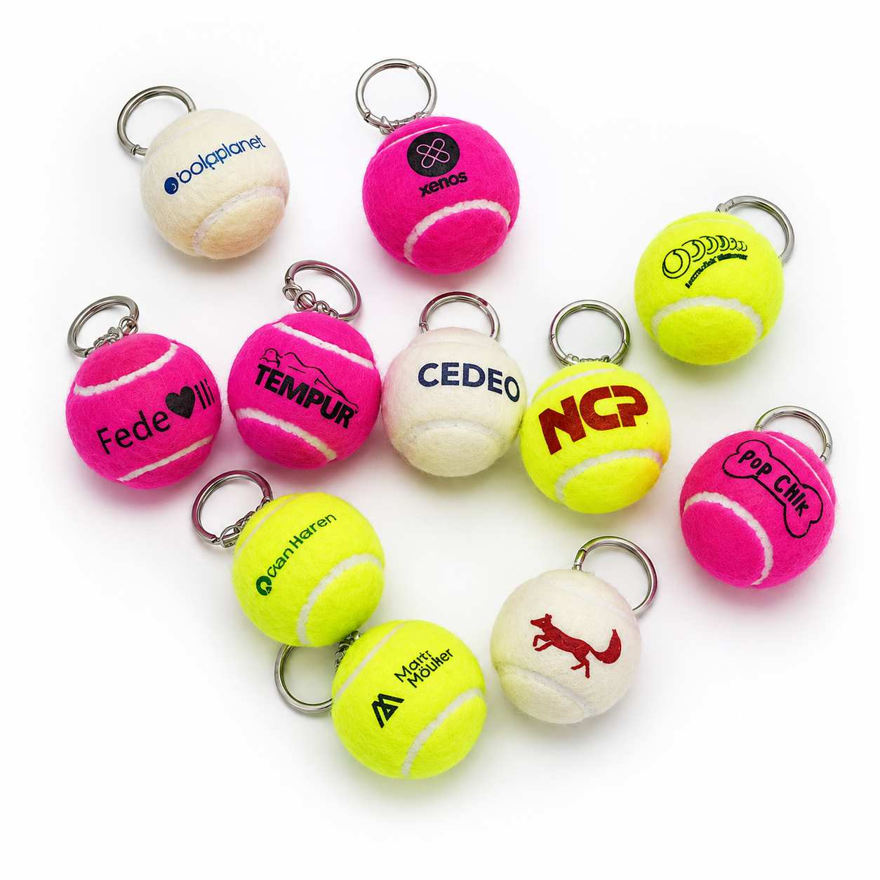 Tennisbal Sleutelhanger Bedrukken