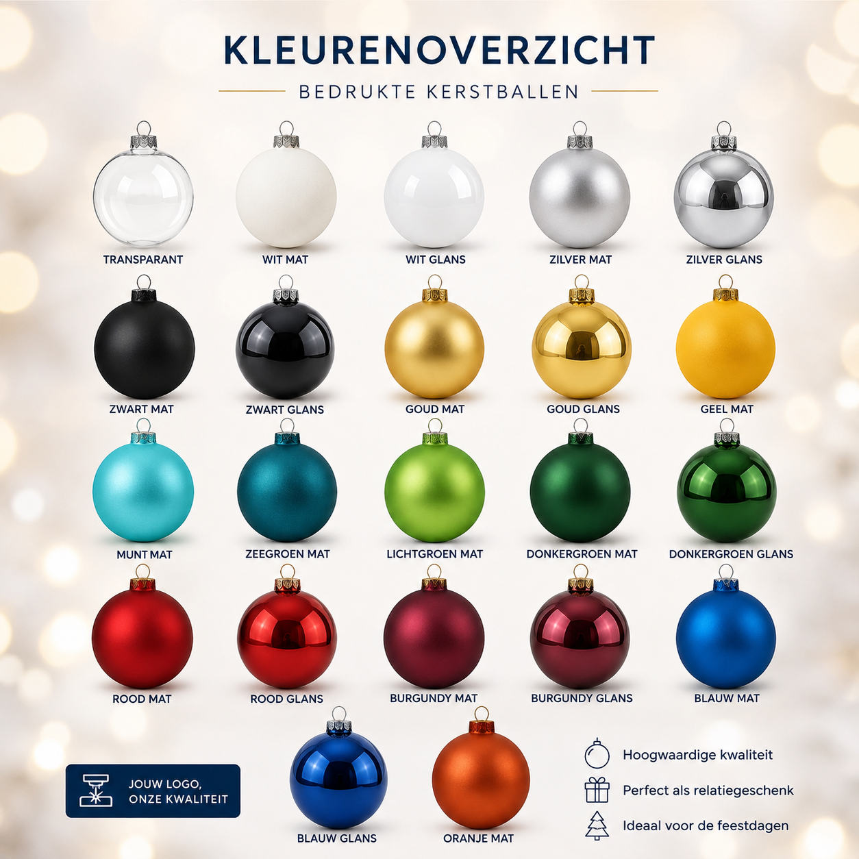 Kerstbal Bedrukken 6 cm